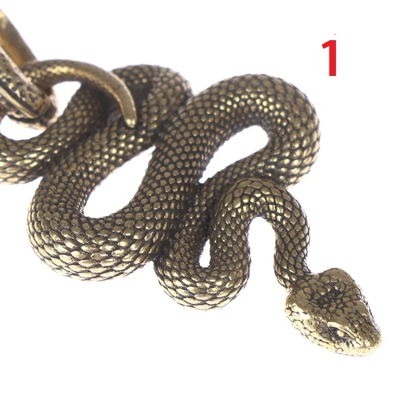 Multiherramienta Edc latón serpiente llavero Metal chavetros Cobra forma de serpiente hecho a mano llavero herramienta moda Animal llavero