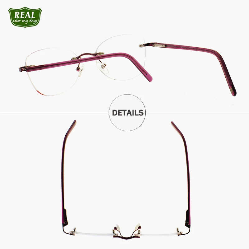 REAL Factory Direct Sale Simple Design Rimless Eyeglasses Frame Women Prescription Optical Glasses Frame GR4976