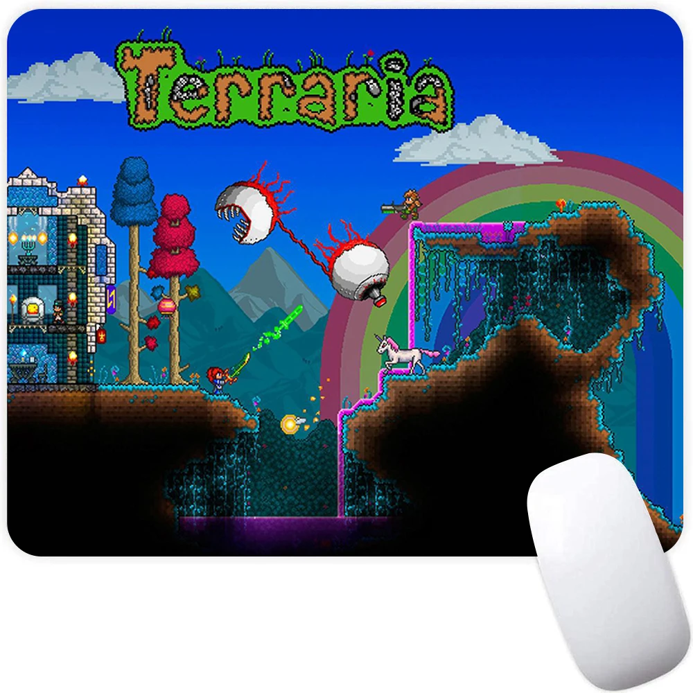 Terraria الألعاب الصغيرة ماوس الوسادة الكمبيوتر مكتب ماوس ألعاب الكمبيوتر ماوس حصيرة الكمبيوتر المحمول Mausepad ماوس السجاد حصيرة لوحة المفاتيح بساط للمكتب