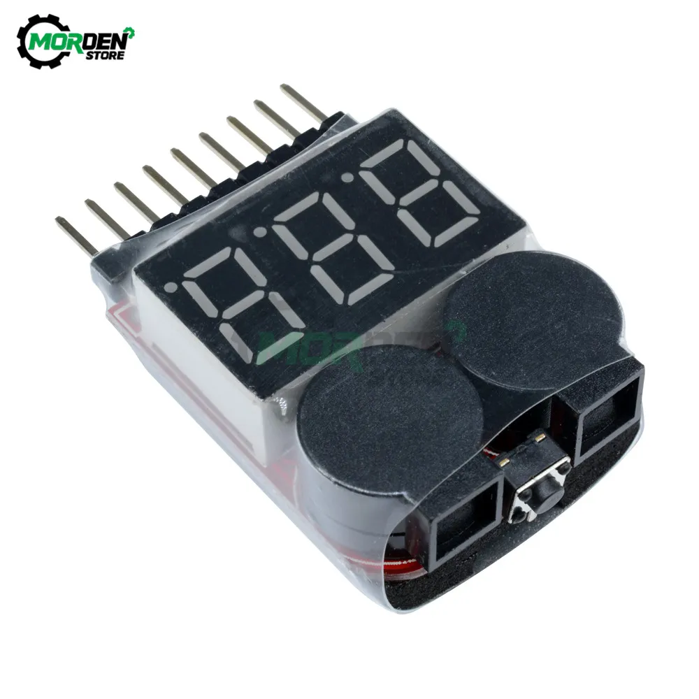 0.5V-36V Digital 1S-8S Lithium Battery Low Voltage Indicator Buzzer Alarm Module for Lipo/Li-ion/Fe RC Helicopter Battery Tester