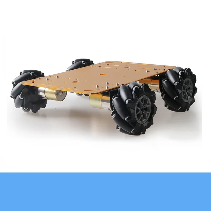 4WD Großes Panel Metall-Auto-Chassis 97 mm Mecanum Omnidirektionales Rad-Kit 12 V Gleichstrommotor mit hohem Drehmoment DIY RC ROS/Drift-Plattform
