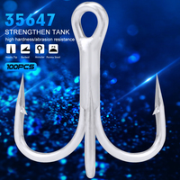 100Pcs High quality Super Sharp Anchor Hook,Size #1-14# Sea Fishing Hooks Treble Hook Triple Hooks Fishing Anzol De Pesca