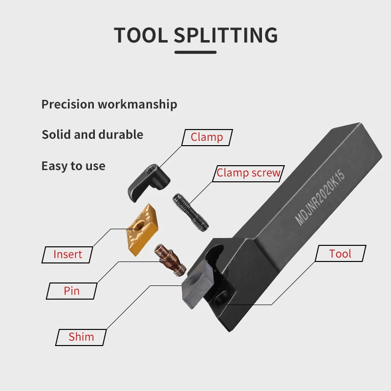 1pc MDJNR2020 MDJNR2525  External Turning Tool Holder DNMG Carbide Inserts Lathe Bar CNC Cutting Tools Set