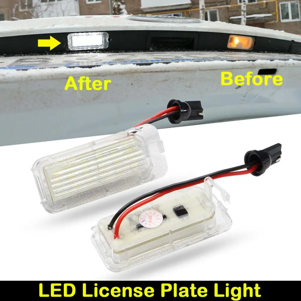

White LED License Plate Light For Ford Focus Mondeo Fiesta Jaguar XJ XF Car Rear Number Plate Lamp