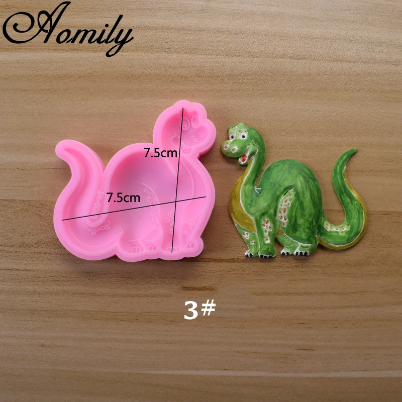 Aomily 3D Dinosaur Shaped Silicone Molds Cake Chocolate Mold Cake Decorating Tools Fondant Sugarcraft Ice Block Soap Mould