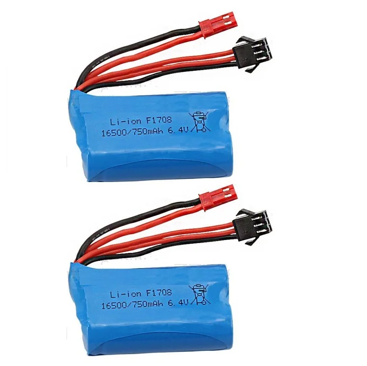 Wltoys A959-A A969-A A979-A K929-A Rc Truck Onderdelen 6.4V 750Mah 16500 Li-Ion Batterij/Usb Oplader Voor 750Mah 6.4V