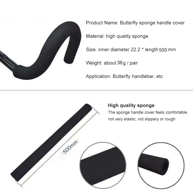 1Pc High Quality Bicycle Grips MTB Mountain Bike Handlebar Covers Anti-skid Soft Rubber Handlebar Grips Handle Bar End 50cm