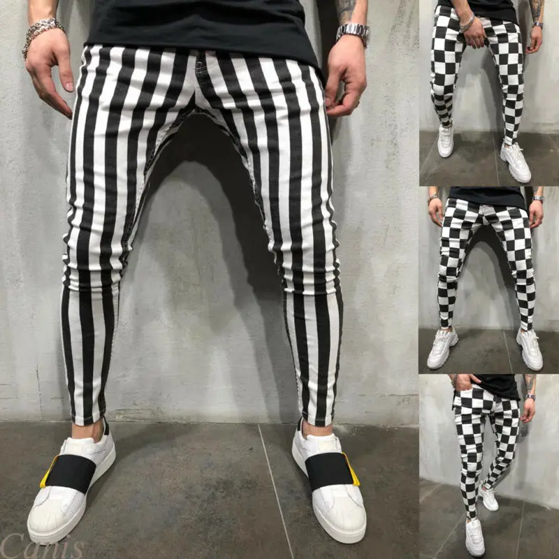 Pantalones largos a cuadros para hombre, Pantalón deportivo informal, ajustado, para correr y trotar, 2020