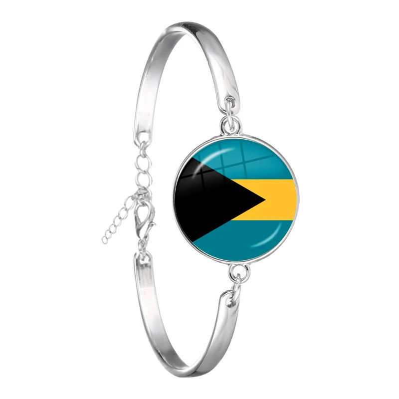 Guatemala,Bahamas,Cuba,Costa Rica,The Federation of Saint Kitts and Nevis,Antigua and Barbuda National Flag Glass Chain Bracelet