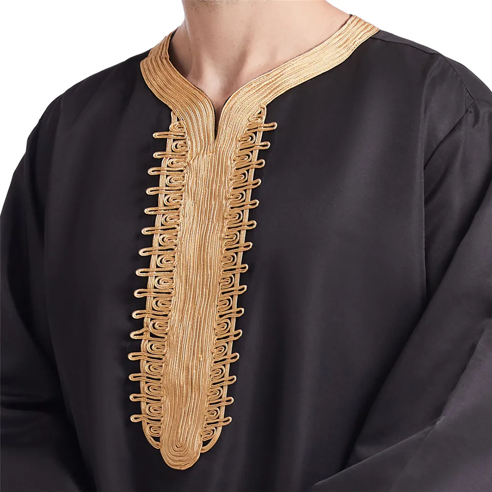 Saudi Arabic Men Jubba Thobe Muslim Arab Dress Dishdasha Thoub Robe Kaftan Traditional Jubbah Islamic Clothing Abaya Eid Ramadan