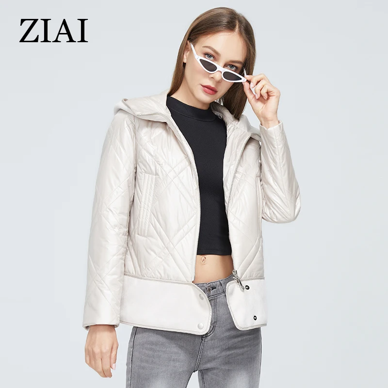 Ziai 2022 Vrouwen Lente Jassen Designer Collection Korte Dames Jas Casual Bont Stiksels Met Hood Parka Vrouwen Jas ZM-8778