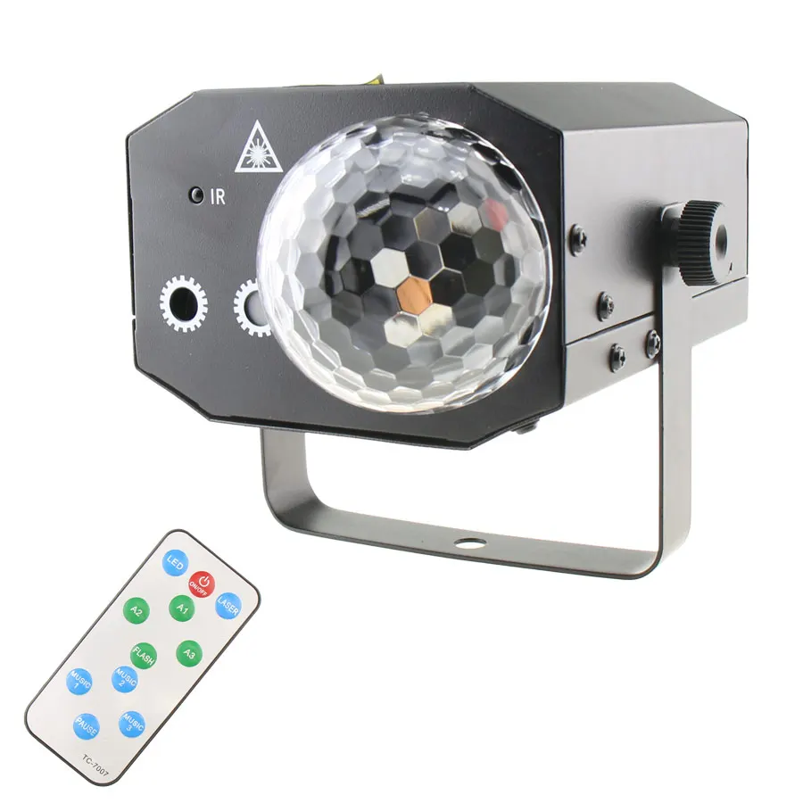 NOWOŚĆ 9W Magic Ball DJ RGB LED Party Disco Light R&G Laser 16 Patterns Projector Dance KTV Birthday Stage Effect Mini Lamp R12N8