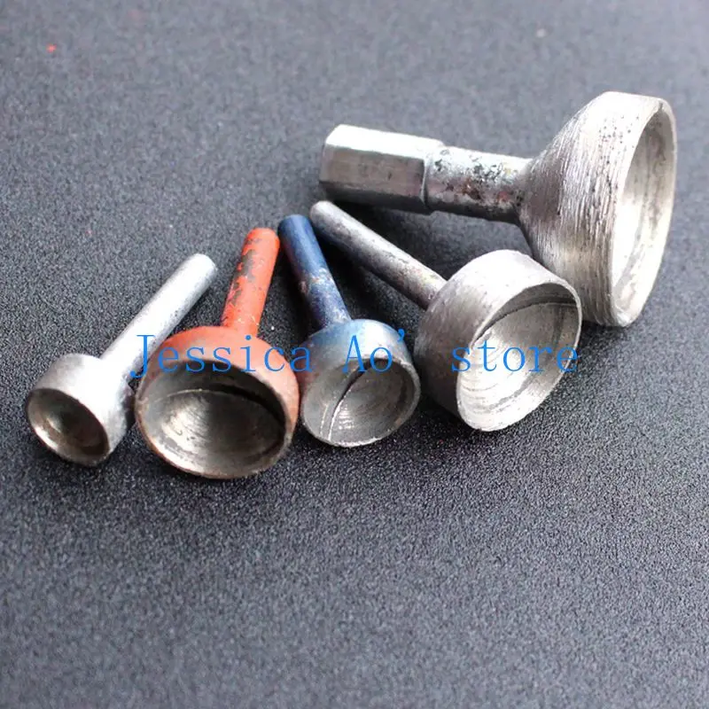 4pcs 14-28mm Hollow Diamond Grinding Head Beads Eyeball Grinding Tool Convex Ball Carving Stone Marble Granite Cutters