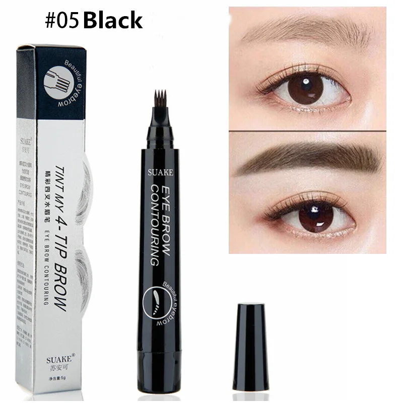 4 Point Microblading Liquid Eyebrow Pen Waterproof Fork Tip Eyebrow Tattoo Pencil Long Lasting Professional Fine Sketch Free shi