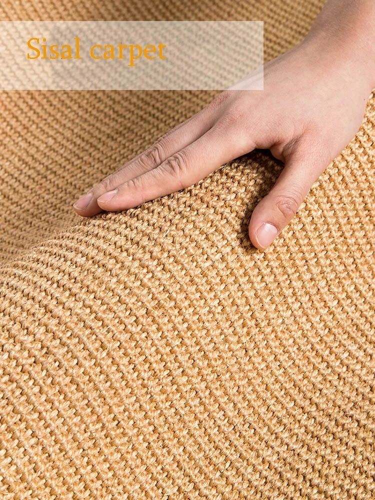 

Sisal Woven Living Room Carpet Japanese Style Rattan Nordic Bedroom Mat Concise Modern Jute Blacony Blanket Cotton Linen Mat