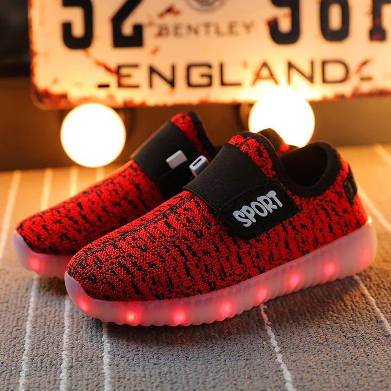 Sneakers For Chlidren Summer Casual Girls Glowing Light LED Fashion Sport Little Boy Breathable Kids Boots Toddlers Baby Shoes