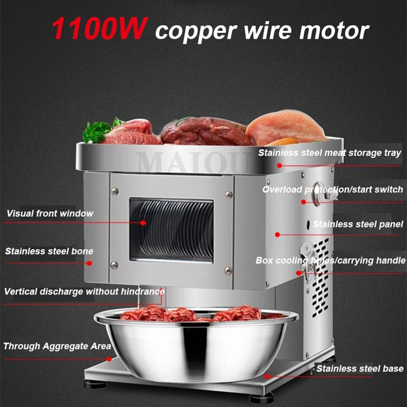 

Electric Meat Slicer Stainless Steel Slicer Wire Cutter Fully Automatic Meat Grinder Sliced Meat Dicing Machine