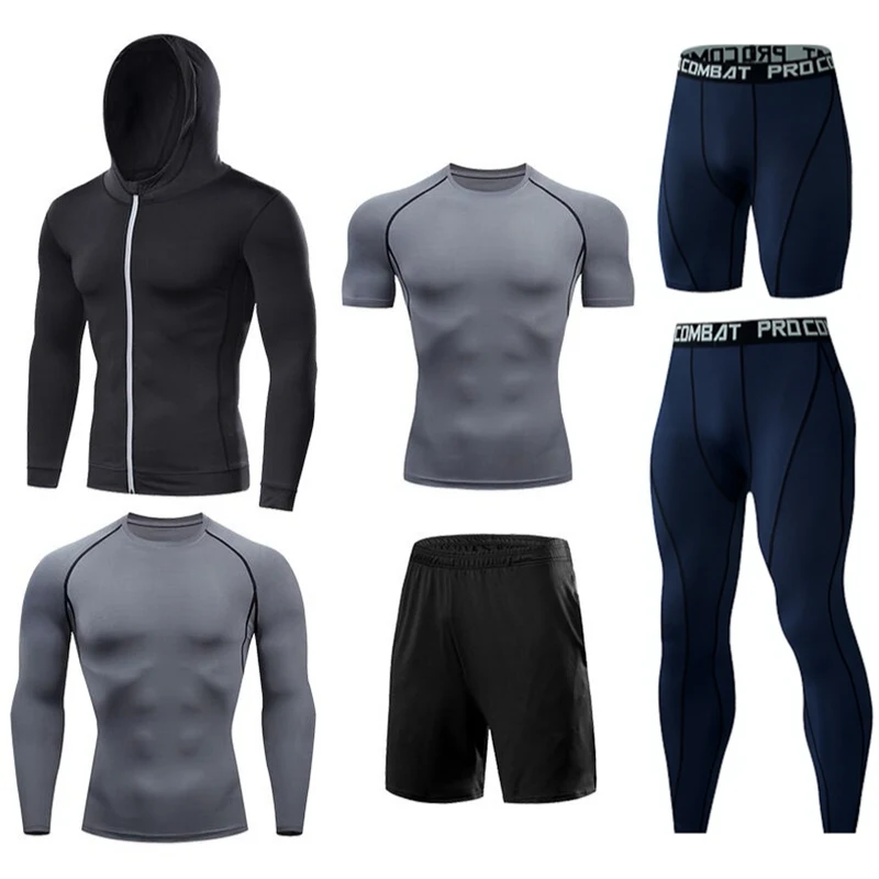Herren-Lauf-Kompressions-T-Shirts, schnell trocknend, Fußballtrikot, Fitness, eng, Sportbekleidung, Fitnessstudio, Sport, kurzärmeliges Hemd, atmungsaktiv – Detail 18