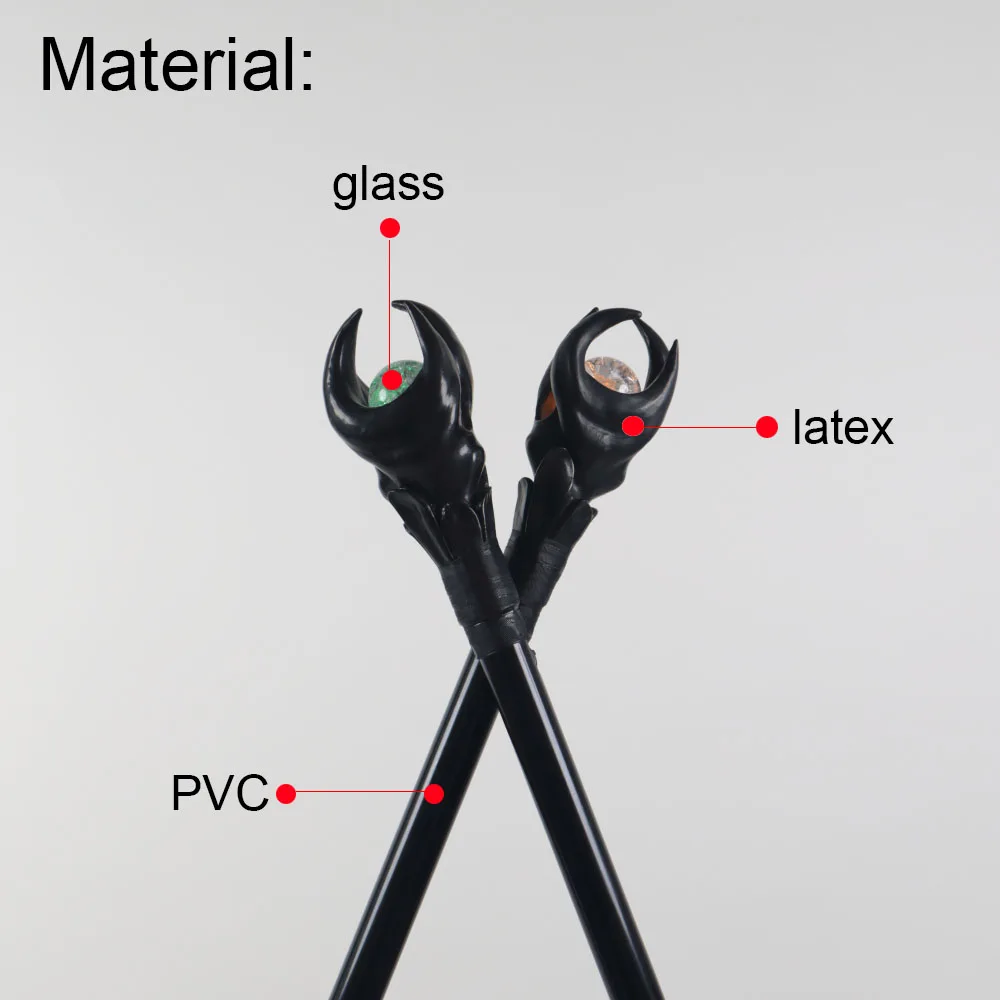 Anime Maleficents 2 Cosplay Phụ Kiện Đạo Cụ Phù Thủy Đũa Nhựa PVC Vương Trượng LED Gậy Tập Đi Hình Hóa Trang Halloween Carnival Chống Đỡ