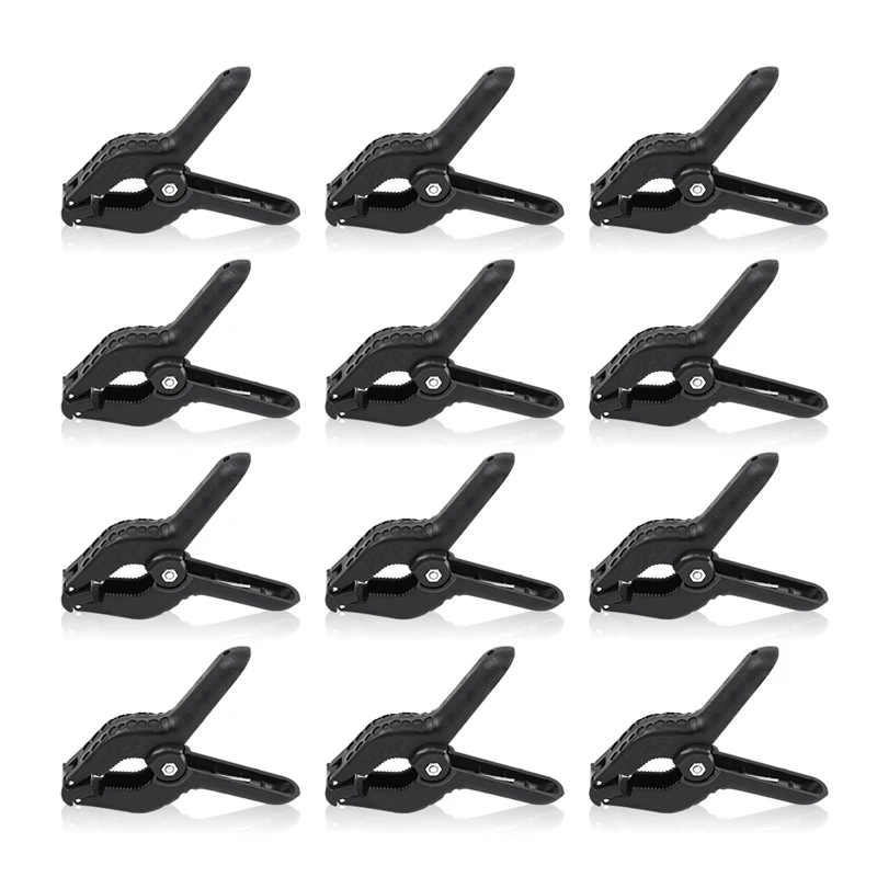 SH 12pcs New High Quality Heavy Duty Plastic Backdrop Spring Clamp Stand Holder Clip For Photography   Background Plate