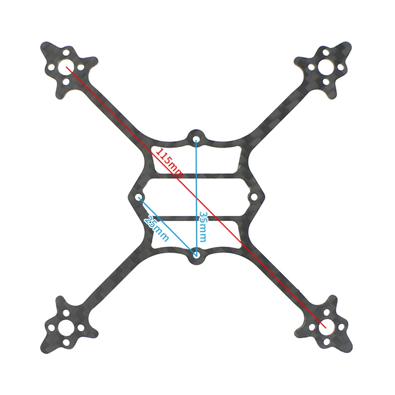 

115mm Wheelbase Bottom Plate 3K Carbon Fiber for Happymodel Crux3 Quadcopter FPV Racing Drone