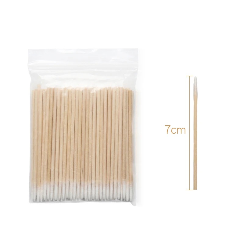 300Pcs Wood Cotton Swab Cosmetics Health Supplies Ear Jewelry Clean Sticks Tip Head Wood Cotton Swab