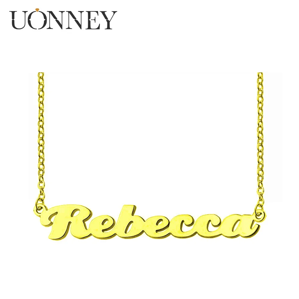 UONNEY Dropshipping Personalized First Name Pendant Charms Chain Fine Jewelry on the Neck Necklaces for Women 2021 Accessories