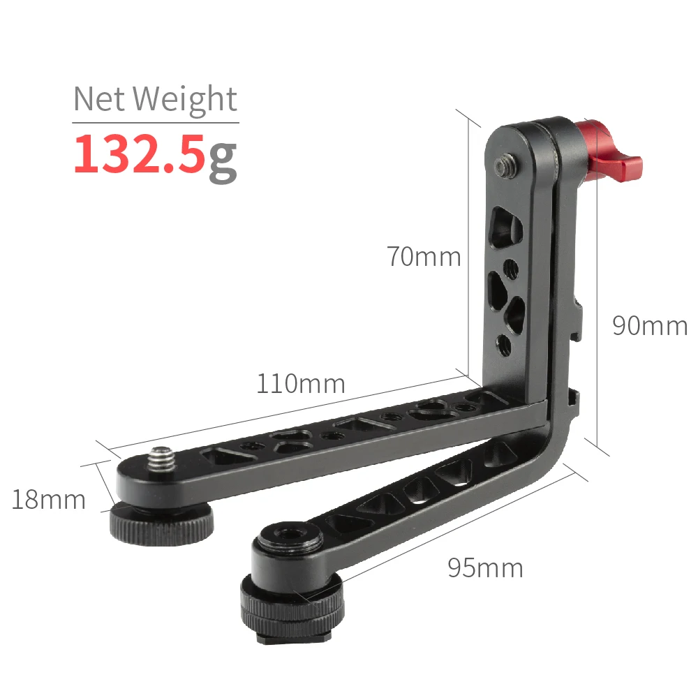 FEELWORLD Universal Mirrorless Camera L Bracket Cage Mount Swivel Tilt Arm for 7 Inch Field Monitor for DSLR Vlogger Video Shoot