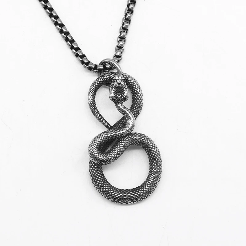 Fine Hand-made New Ferocious Eye Snake King 316L Stainless Steel Men's and Women's Pendant Necklace