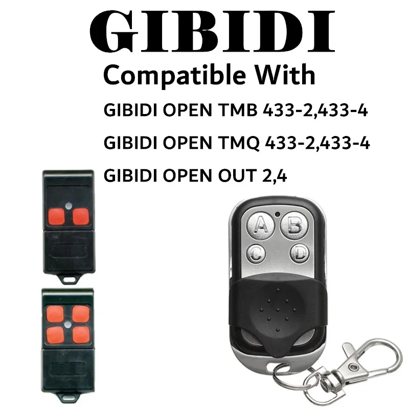 

GIBIDI 433MHZ fixed code garage door remote control 433.92MHZ door command replicator opener keychain