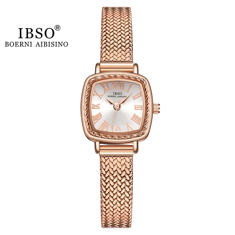 IBSO Gold Luxury Women Watches New Waterproof Quartz Watch Ladies Stainless Steel Strap Simple Design Japanese Movement #B9226