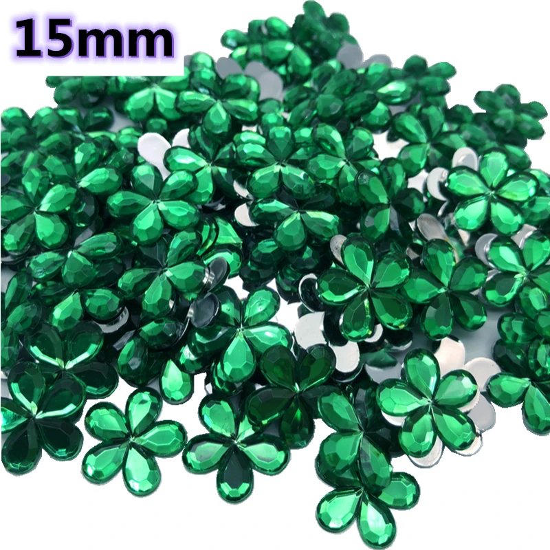 50-200pcs/Lot More Size Snowflake FlatBack Flower Acrylic Rhinestone For DIY Handmade Scrapbook Crafts Clothing Accessories