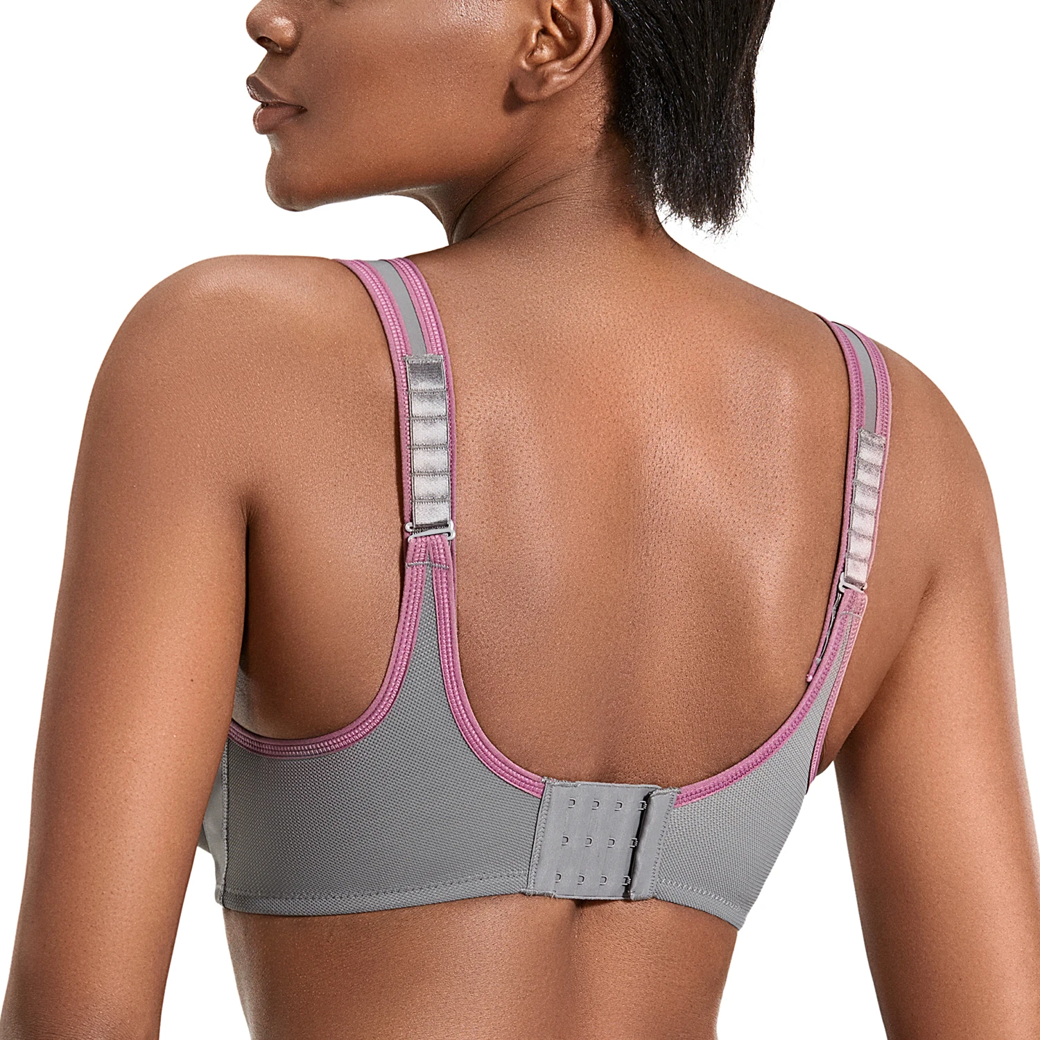 Sujetador deportivo con aros para mujer, Top corto de Yoga para correr, Control máximo, doble capa, alto impacto, talla grande