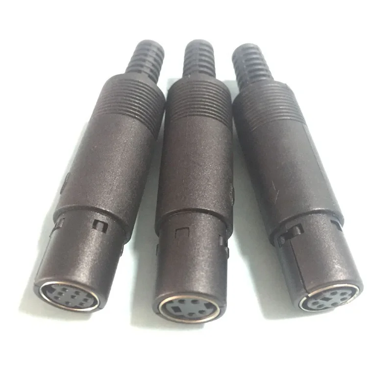 10pcs/lot Mini DIN Female Connector 3 4 5 6 7 8 9 Pin Din Female Jack With Plastic Handle DIN Soldering Cables DIY Connector