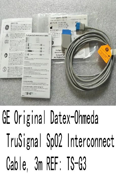 

GE Original Datex-Ohmeda TruSignal SpO2 Interconnect Cable, 3m REF: TS-G3