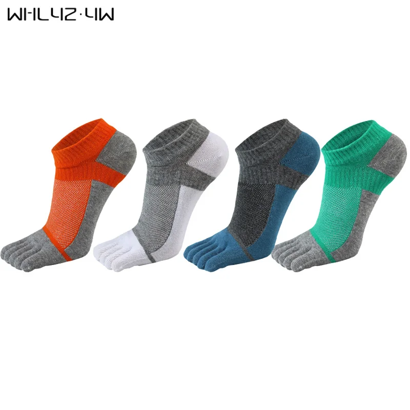 3 Pairs/Lot Five Finger Travel Socks Mens Breathable Summer Cotton Colorful Sport Ankle No Show Socks With Toes Novelty Hot Sell