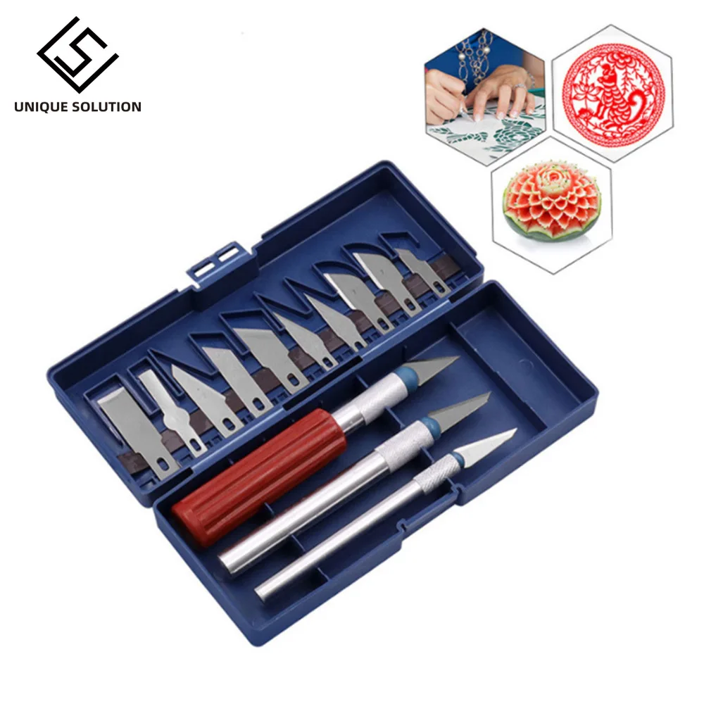 3D Printer Clean-up Accessories Tool Kit 13 Pieces Blades Knife Set 3D print Removal Tool Kit With Convenient Storage Case