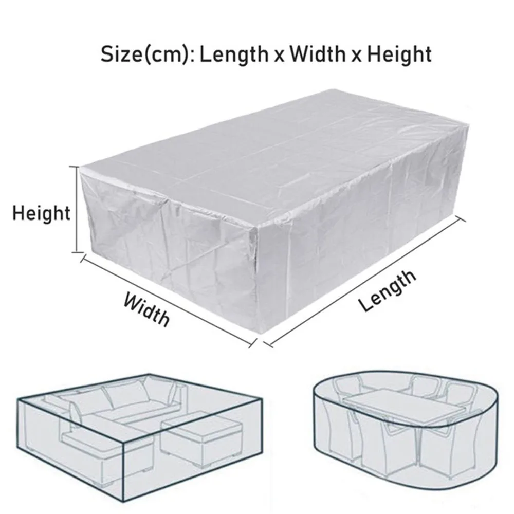 210D Heavy duty Waterproof Patio Furniture Cover Rectangular Garden Rain Snow Outdoor Cover for Sofa Table Chair Wind-Proof