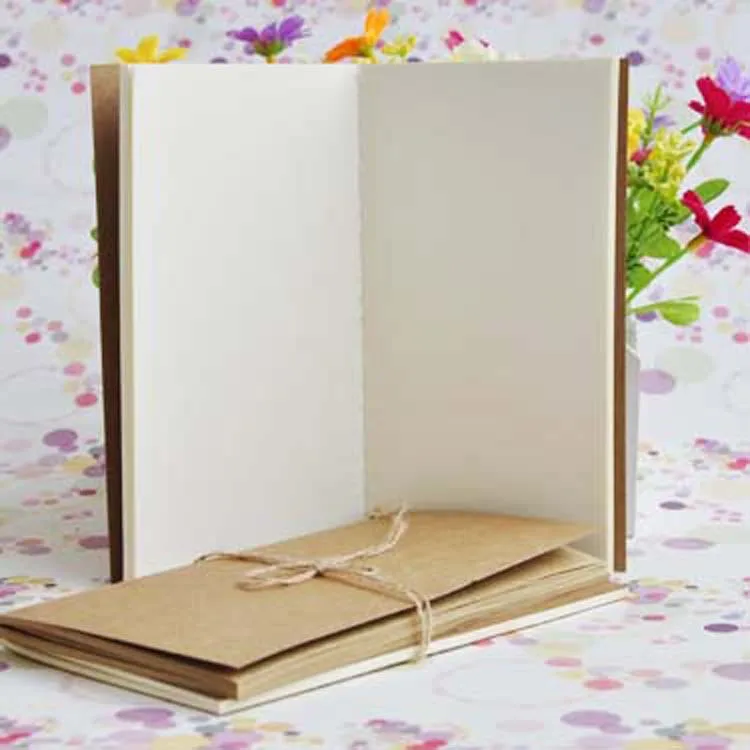 Mini cuaderno portátil de 15,5x8,8 cm, 28 hojas, cubierta Kraft, planificador, Bloc de notas, cuaderno de bocetos en blanco, cuaderno de dibujo y pintura, 5 unidades por juego