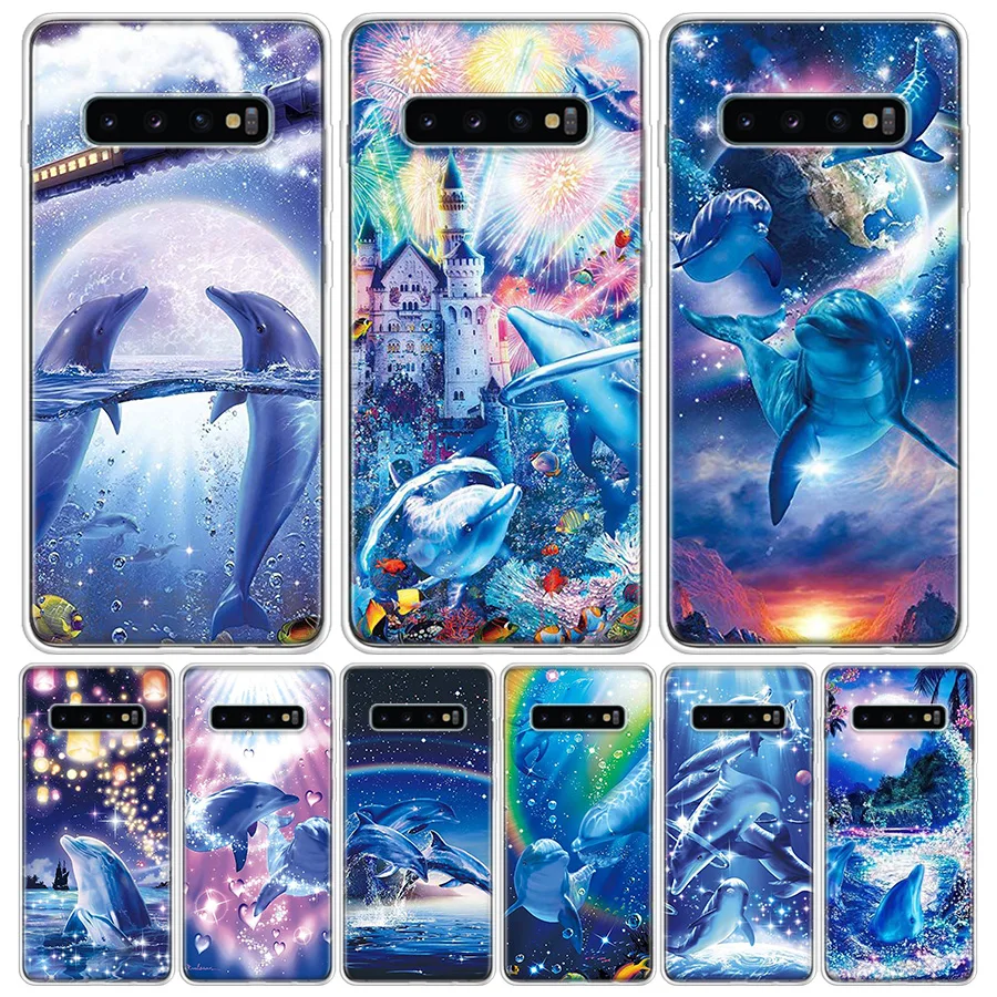 Sea Animal Cute Dolphin For Samsung Galaxy S24 S23 S21 S22 Ultra S10 Plus S20 FE Phone Case S10E S8 S9 + Housing Shell Coque