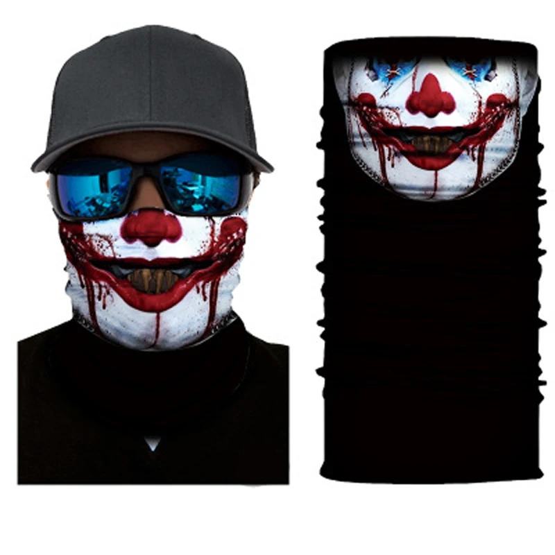 Joker Mask Ghost Balaclava Motorcycle Face Shield Halloween Biker Masque Headband Bandana Kominiarka Cagoule Gaiter Tube Scarf