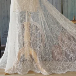 Width 100CM, Length 3 Meters Subtle Eyelash French lace Chantilly Lace Lady Dress Patchwork Lace Material Nice!