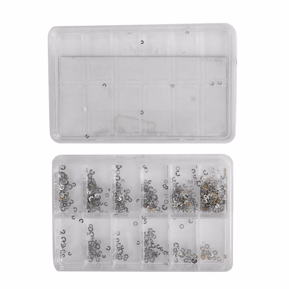 360Pcs/Box Metal Watch Washer Clip For Watch Movement Accessories Repair Parts For Watchmakers Assorted 12 Size Chronograph Clip