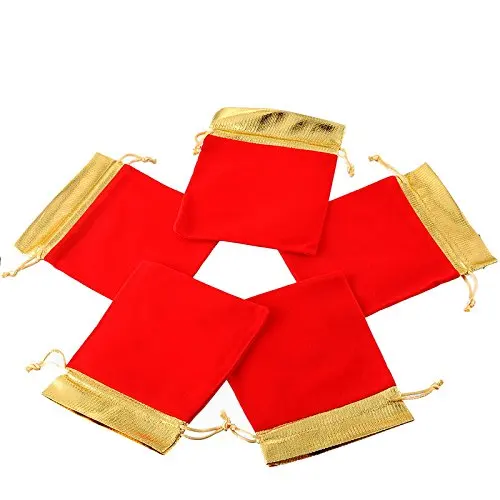 100 Stuks Fluwelen Sieraden Tassen 10X12Cm Zwart/Rood Kerstfeest Bruiloft Gunst Cadeau Tas Goedkope Trekkoord Zakjes Kan Aangepast Logo