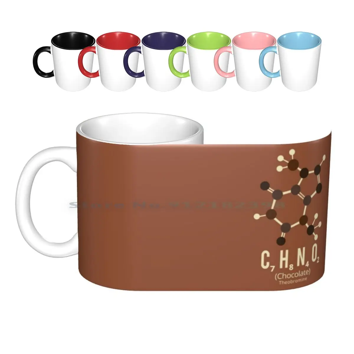 Chocolate Molecule Ceramic Mugs Coffee Cups Milk Tea Mug Chocolate Molecule Chocolate Molecule Brown Sugar Chocolate Addict