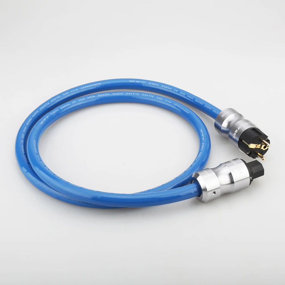 Audiocrast P111 + 105 Power EMC ป้องกัน AC สายไฟเงิน SCHUKO สายไฟ HIFI Power CABLE สำหรับหลอด AMP