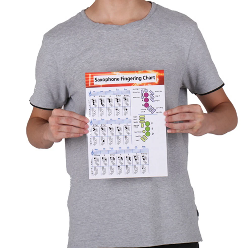 Saxophone Fingering Chord Chart Musical Beginner Instrument Practice Accessories