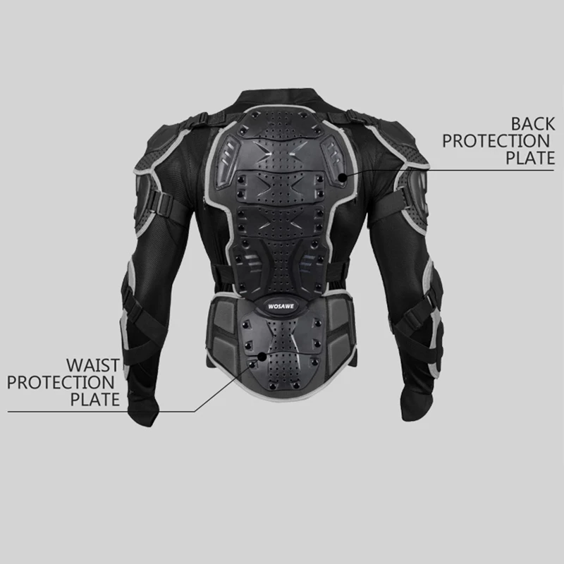 WOSAWE Motorcycle Armor adult Protective Gear GHOST RACING Riding Armor Protector Snowboard Ski Skate Motocross chest back Armor