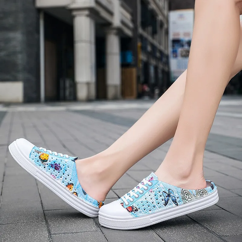 Summer Women Slippers Imitation Sneaker Slippers Outdoor Garden Shoes Female Pool Sandals Bathroom Flip Flops Beach Slippers