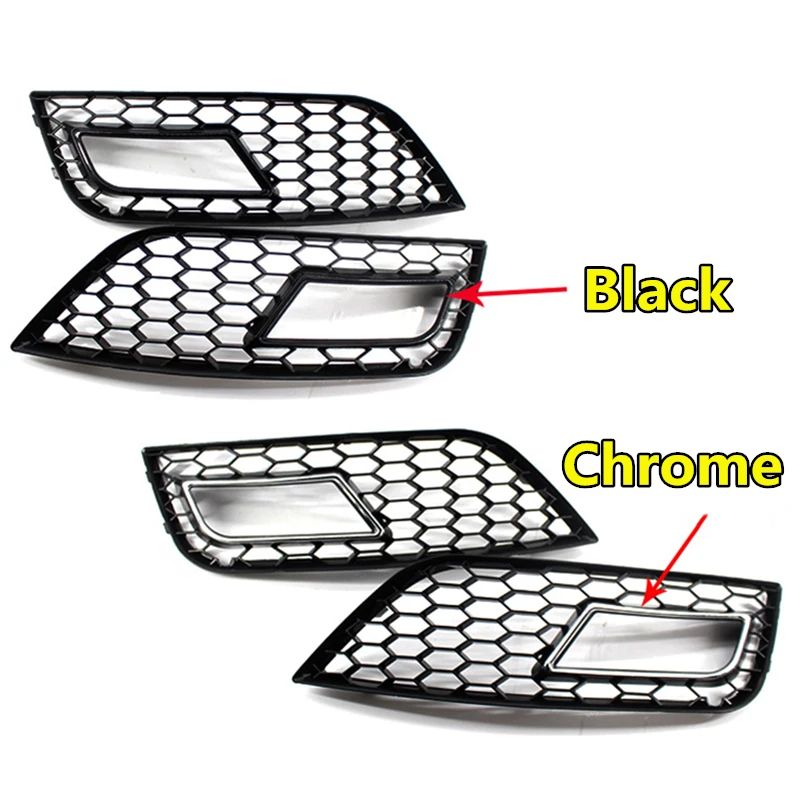 

2pcs Car-styling Front Lower Bumper Grill Refitting Fog Light Grille For Audi- A4 RS4 B8 B9 2013 2014 2015 Oem 8K0807681K/682K